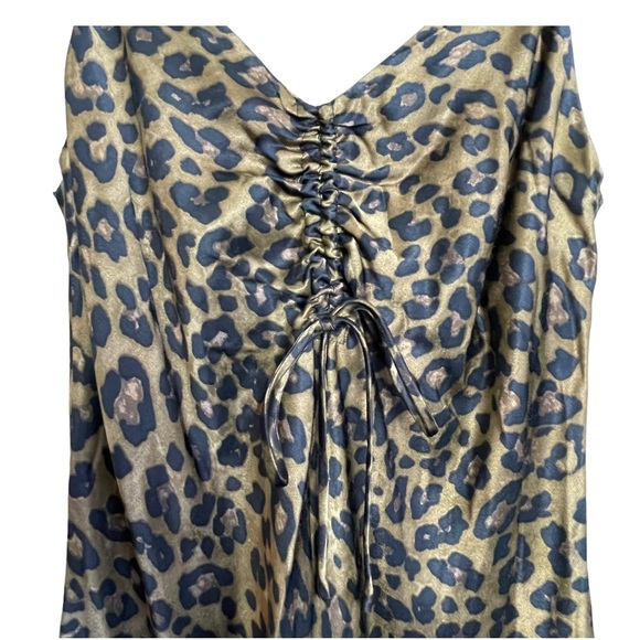 Zara Leopard  Print Satin Mini Slip Dress NWOT - Picture 6 of 7